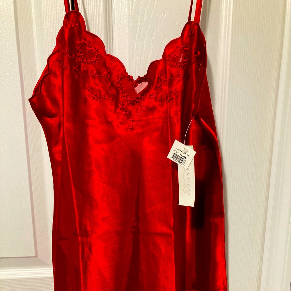 Lord and Taylor Seductive Red Satin Chemise